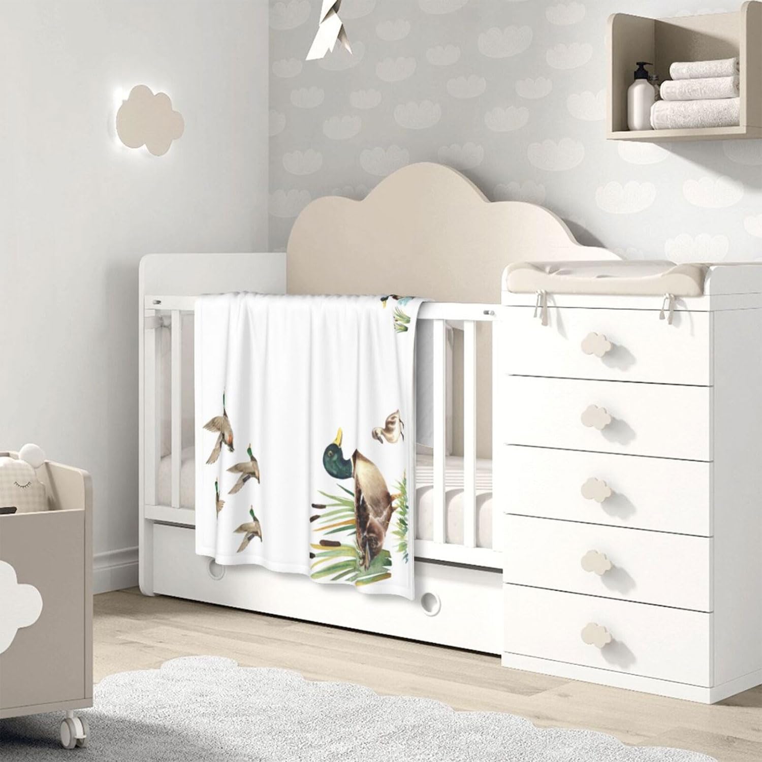 Mallard - Manta mensual para bebé para niños y niñas, manta de mes de recién nacido, manta de franela suave para fondo de fotografía, regalo de ducha personalizado, color verde azulado