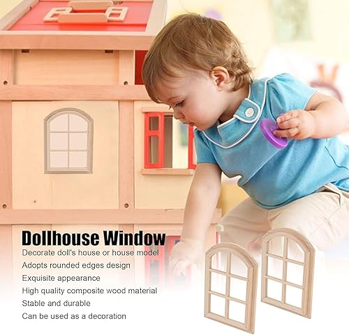 Miniatura 6 de GOTOTOP Casa de muñecas, 2 piezas de madera a escala 1/12, casa de muñecas en miniatura, decoración de casa de muñecas compuesta de madera, 4.1 x