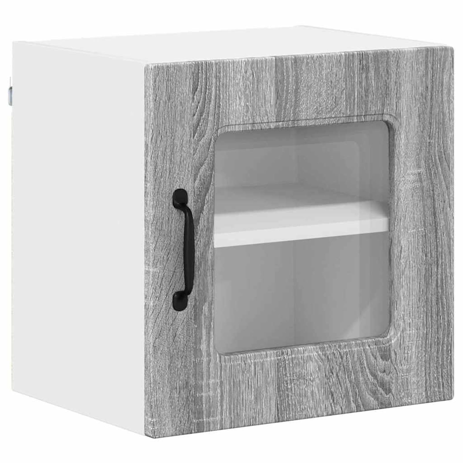 Homgoday Weiße Wandküche mit Regalbrettern & Metallgriffen - Stauraum für Küche & Gewürze Model884487