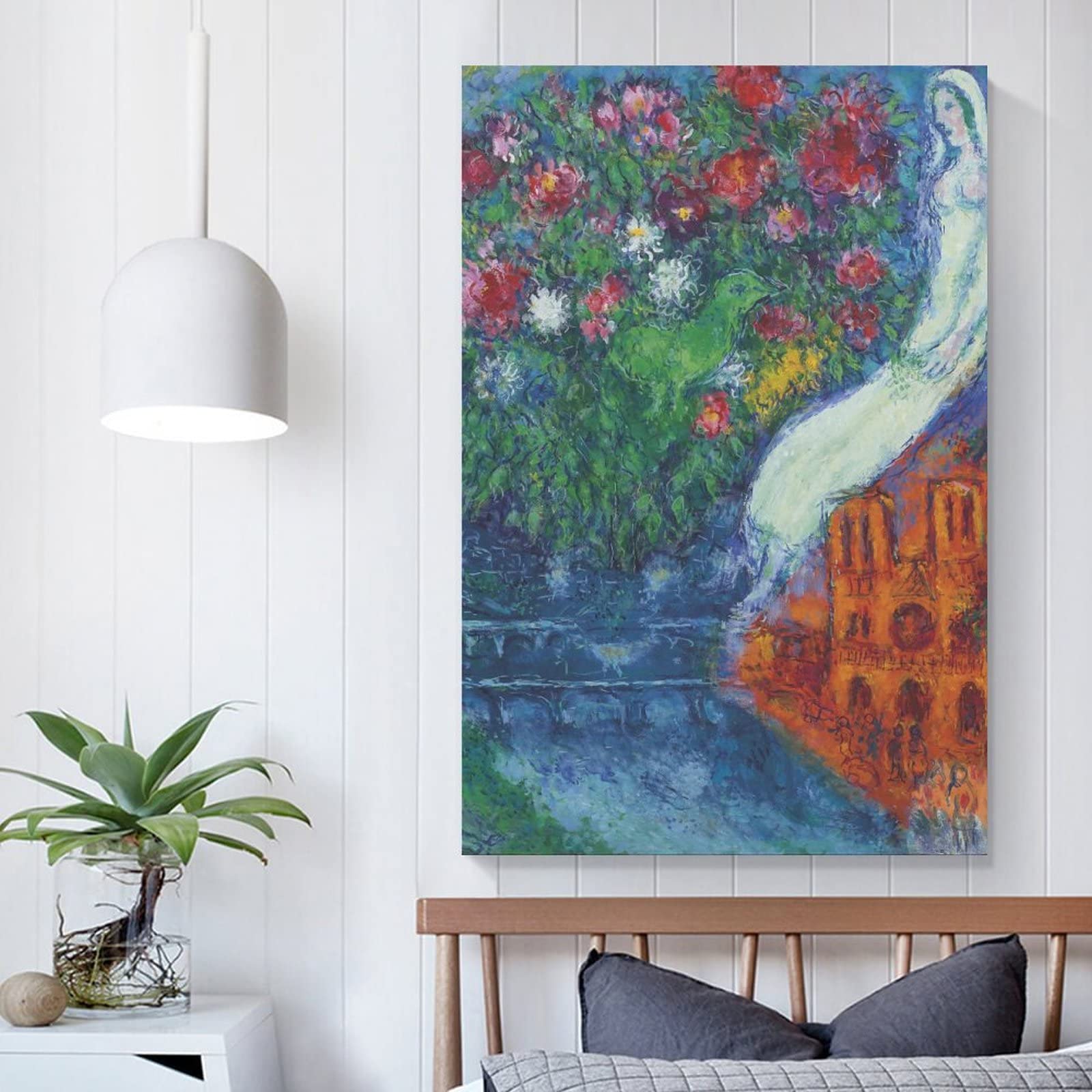 Marc Chagall、La Mariee de Notre-Dame Famous Marc Chagall Poster《La Mariee》Painting Marc Chagall