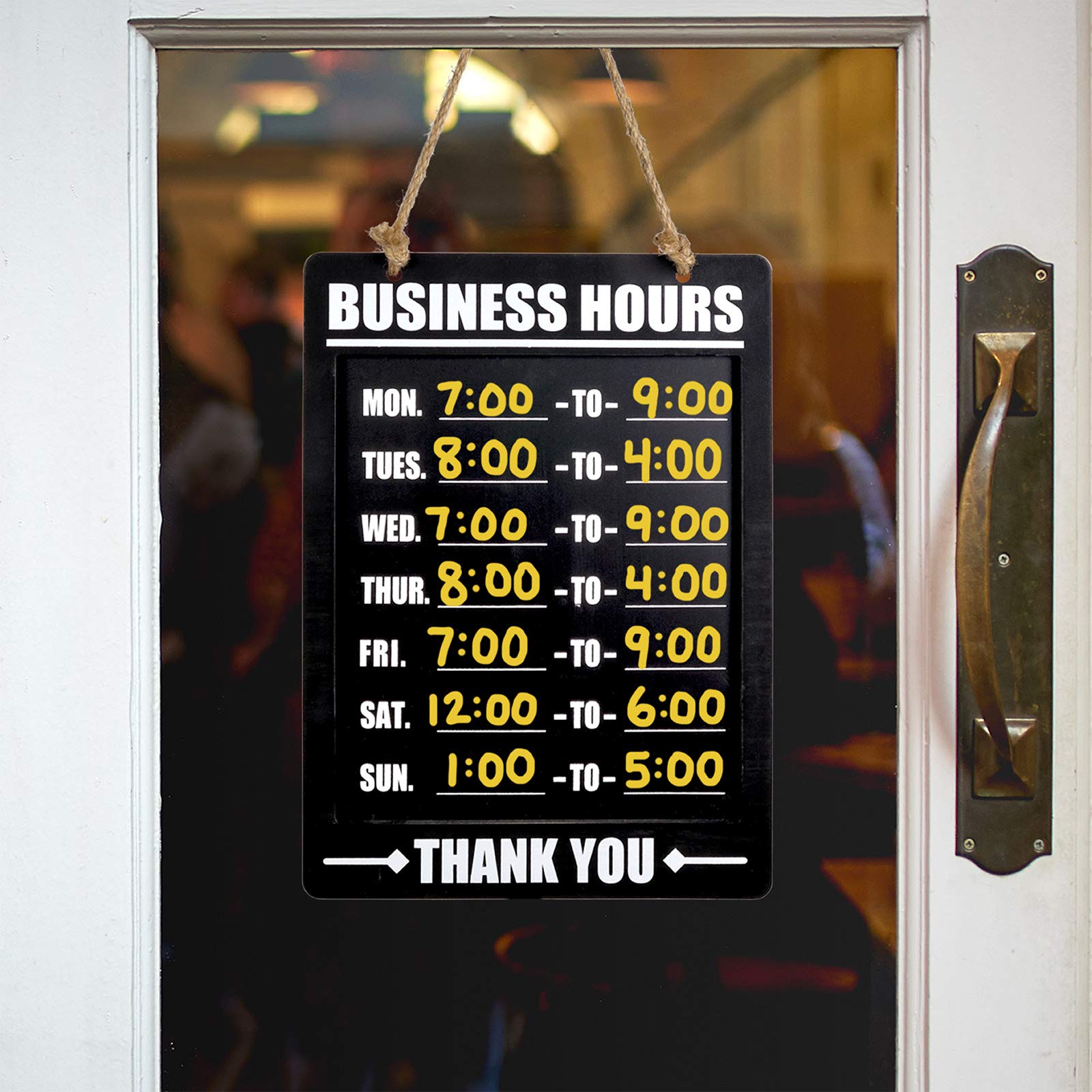 Amazon | Business Hours ハンギング黒板 ブラック 装飾 消せる
