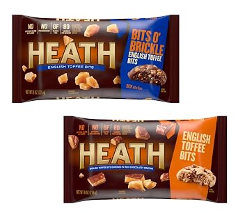 Heath English Toffee Bits Baking Chips and Bit O Brickle - Pack of 2 - One Bag of Each - Delicious Additions to Any Treat - Share with Friends and Family