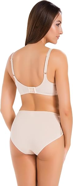 Teyli Sujetador Lactancia Hecho de Algodón - Maternidad Sujetador de Lactancia para Mujer con Aros y Tirantes Ajustables - Ropa Premama Embarazada con un Delicado Acabado de Encaje - 4