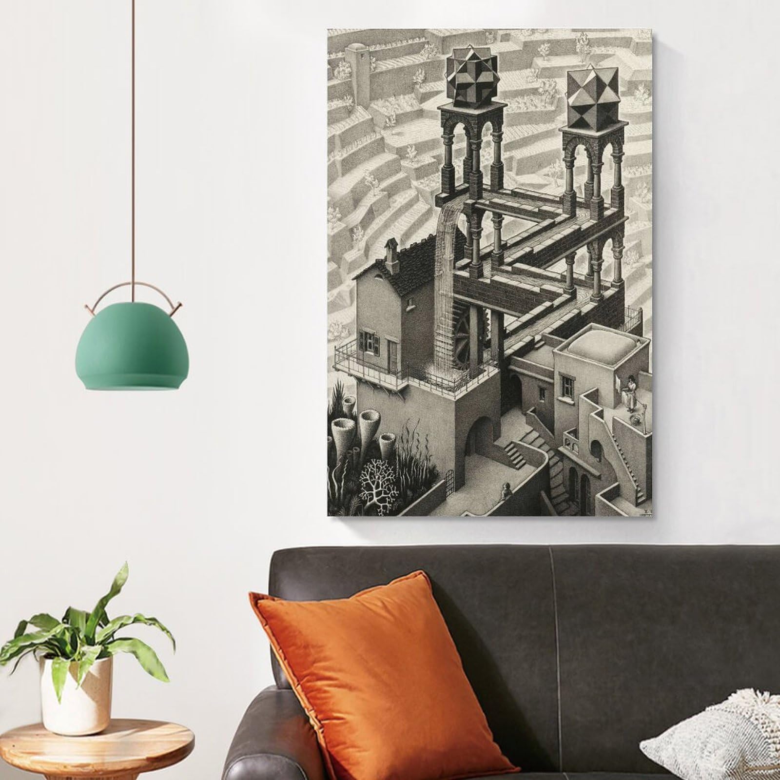 Amazon.co.jp: M. C. エッシャー 滝 絵画 ポスター パネル キャンバス