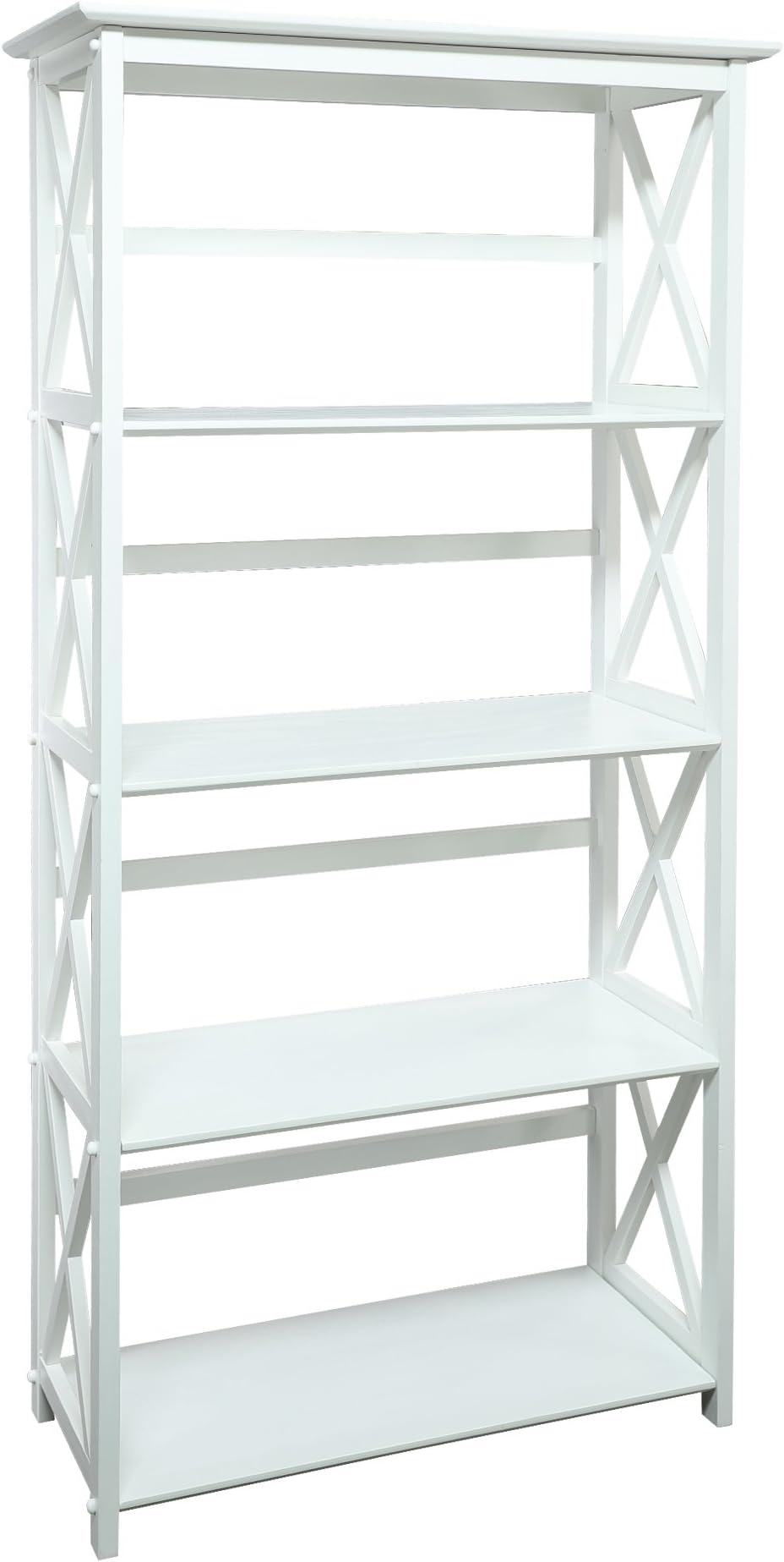 Casual Home Montego Bookcase, 5-Shelf, White,324-51