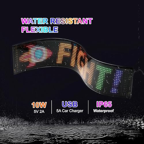 Miniatura 4 de Letrero LED programable de desplazamiento Tablero de visualización a todo color con control de aplicación Bluetooth Patrones personalizados de