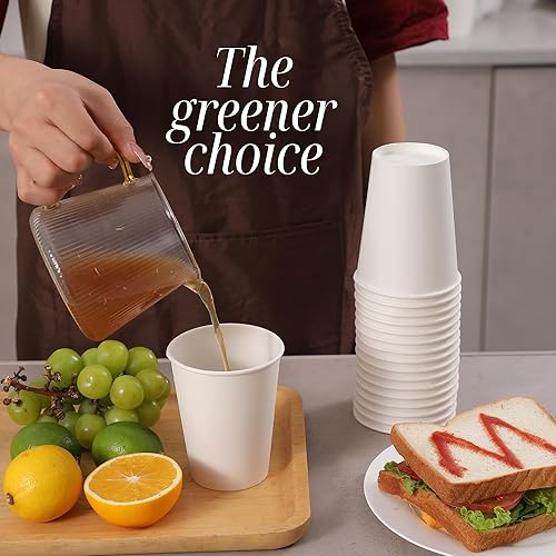 Miniatura 7 de Tazas de café de papel de 16 onzas caja de 100 tazas calientes grandes desechables  Taza de papel blanco duradera para bebidas  Perfecto para el
