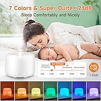 Vista 3 de Essential Oil Diffusers 500ml+6 PC Essential Oils,Remote 7 Colors Aromatherapy Diffuser,Ultrasonic Oil Diffuser Essential Oils Diffusers for