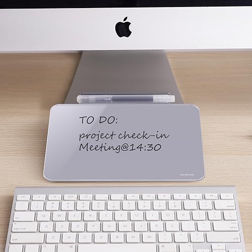 Vista 40 de TSJ OFFICE Pizarra blanca de escritorio pequeña – Pizarra de cristal de borrado en seco de 12 x 8 pulgadas con soporte, tablero de escritorio