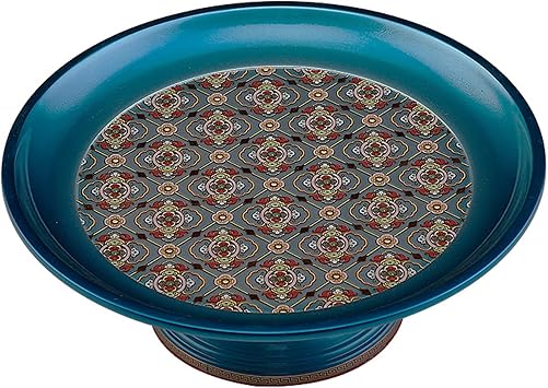 Blue Fruit Bowl,Exquisite Brass Snacks Nuts Display Stand Dried Fruit Plate,Tribute Storage Tray for Home Living Room Festival Decoration Ornaments