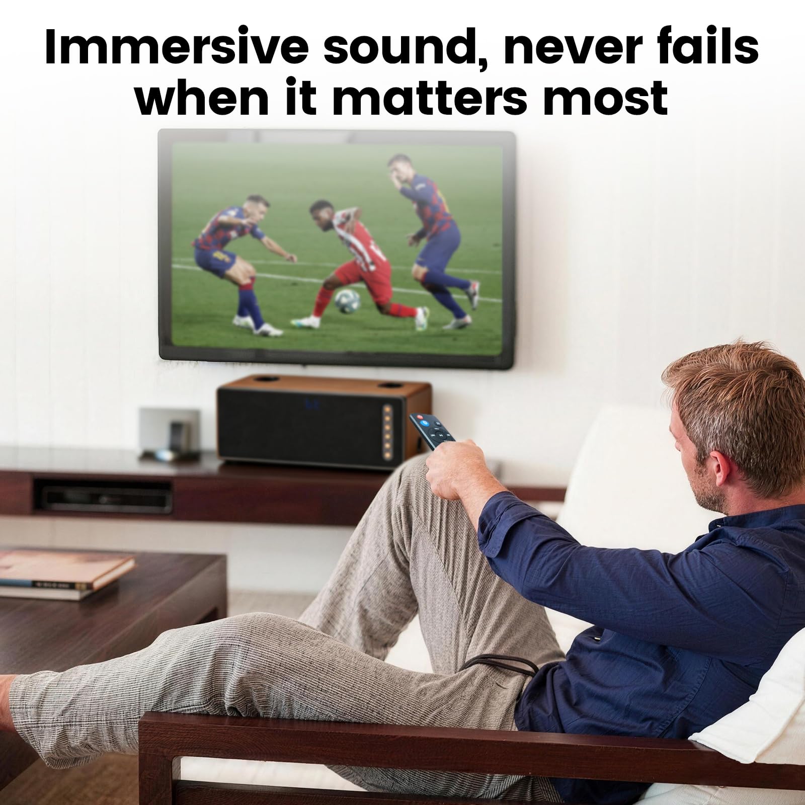 CT-380 Altoparlante Bluetooth 40W 2.0 Canali con Microfono Senza Fili Multi-Input (Ottico/Coassiale/HDMI ARC/AUX/USB) per Karaoke Casa TV/Party