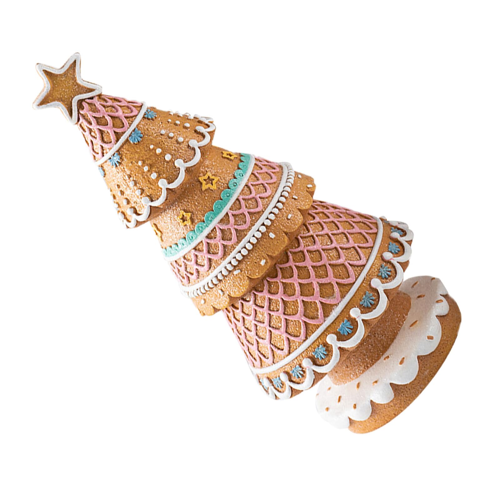 Sapin de Noël résine 3D d'épice déco chaleureuse pour réveillon doux