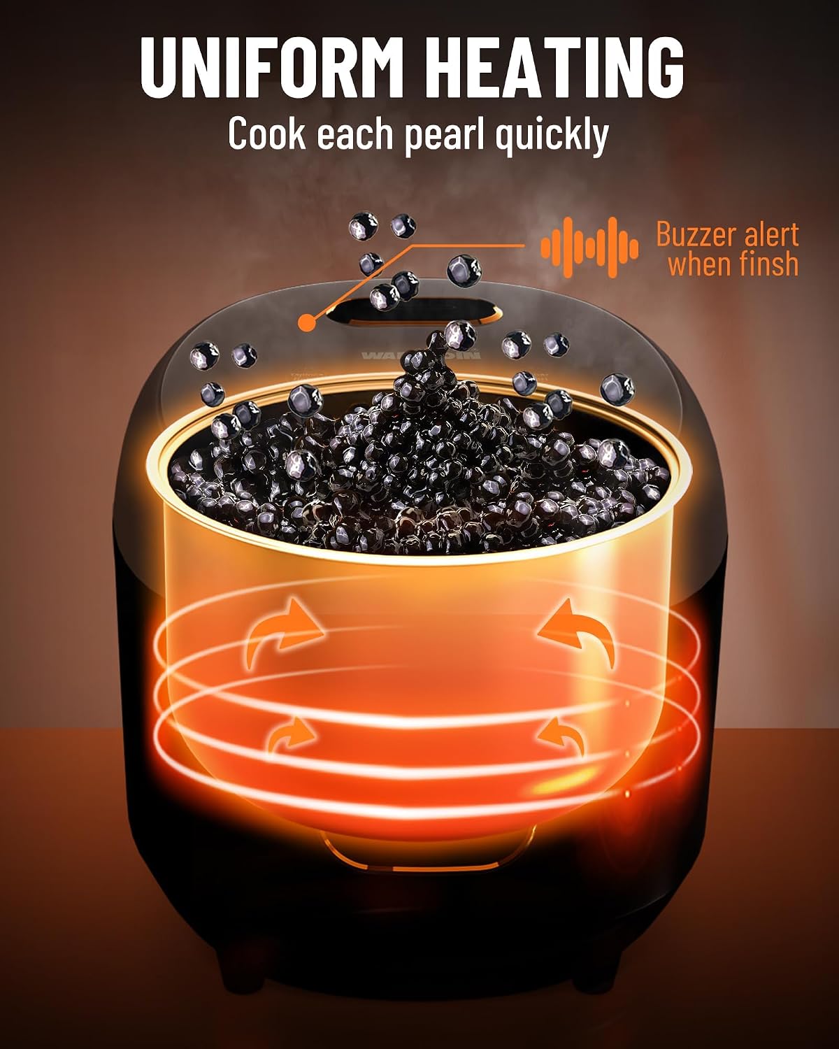 Close-up of the non-stick inner pot with honeycomb pattern