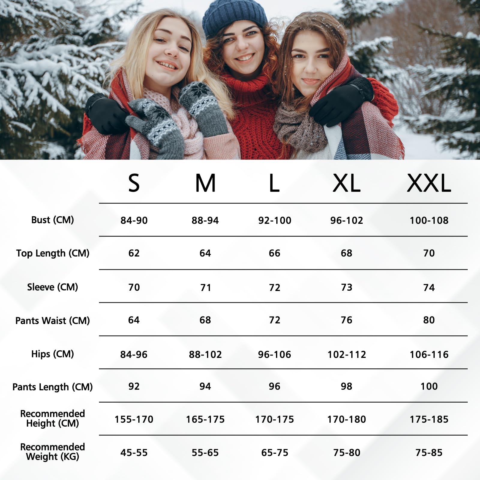 Intimo Termico Donna Invernale, Attivo Caldo Manica Lunga Maglia Termica e Pantaloni - Completo Tuta Termica Funzionale Set Termico Donna per Sci Ciclismo Corsa Allenamento