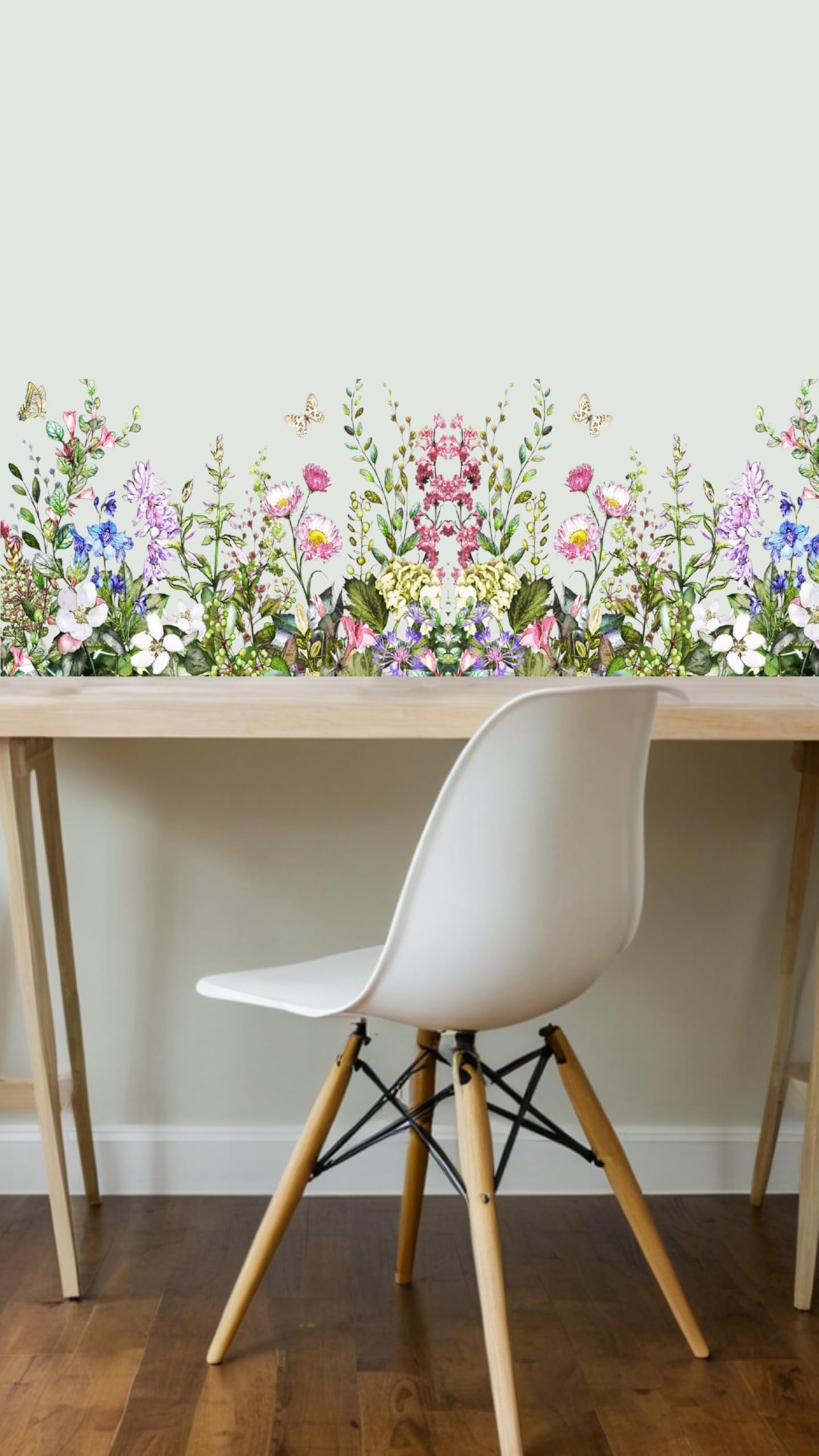 Sweet seven Floral Print Electrostatic Window Film: Beautiful Flower and Butterfly Bouquet Wall Art Decor for Kitchen and Living Room - Easy-to-Apply Window Clings