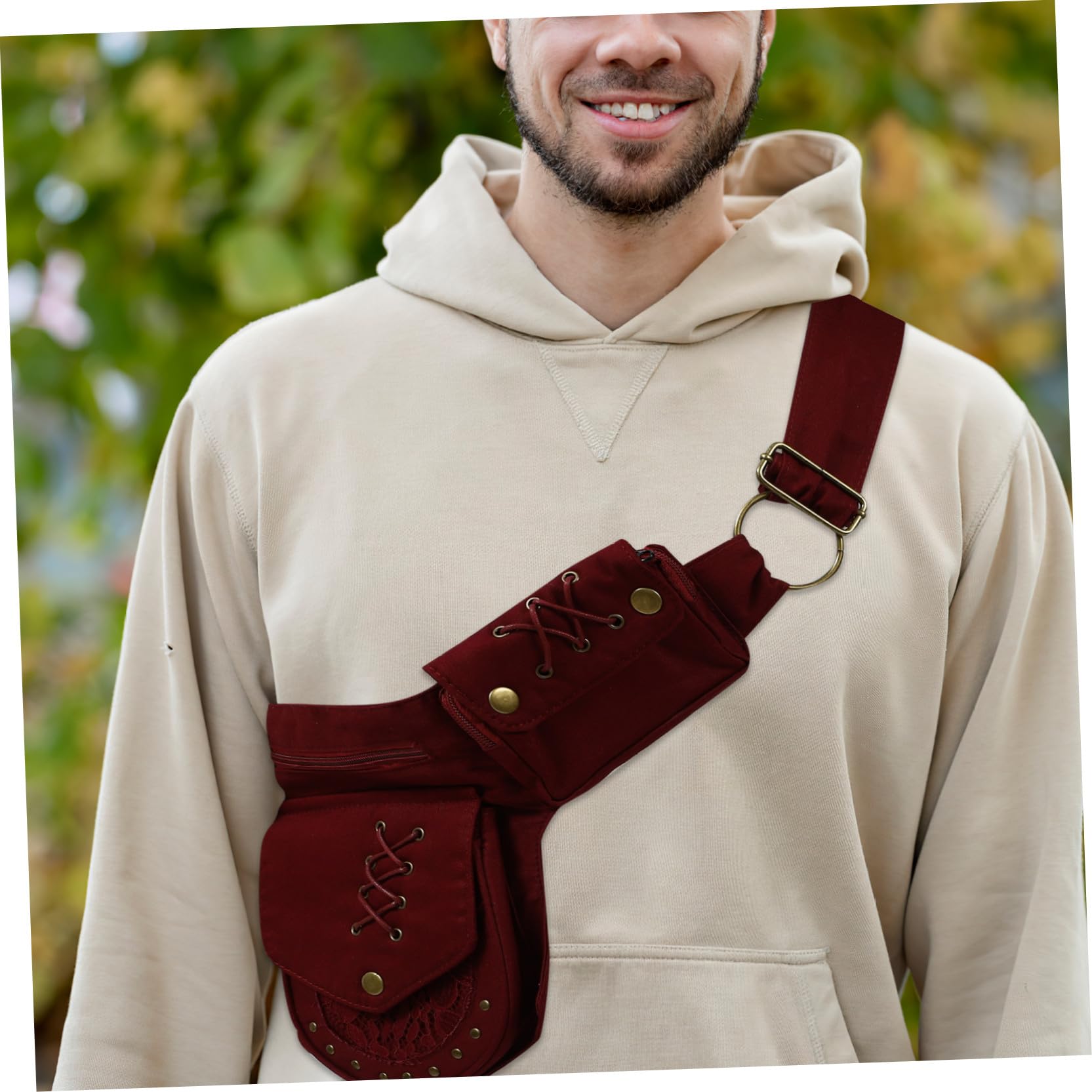 Happyyami Saszetka Biodra Unisex z Wieloma Funkcjami Duża Torba Podróż Telefon Taktyczna Torba Narzędzia Idealna Wędrówki Camping i Ratownictwo Bordowa