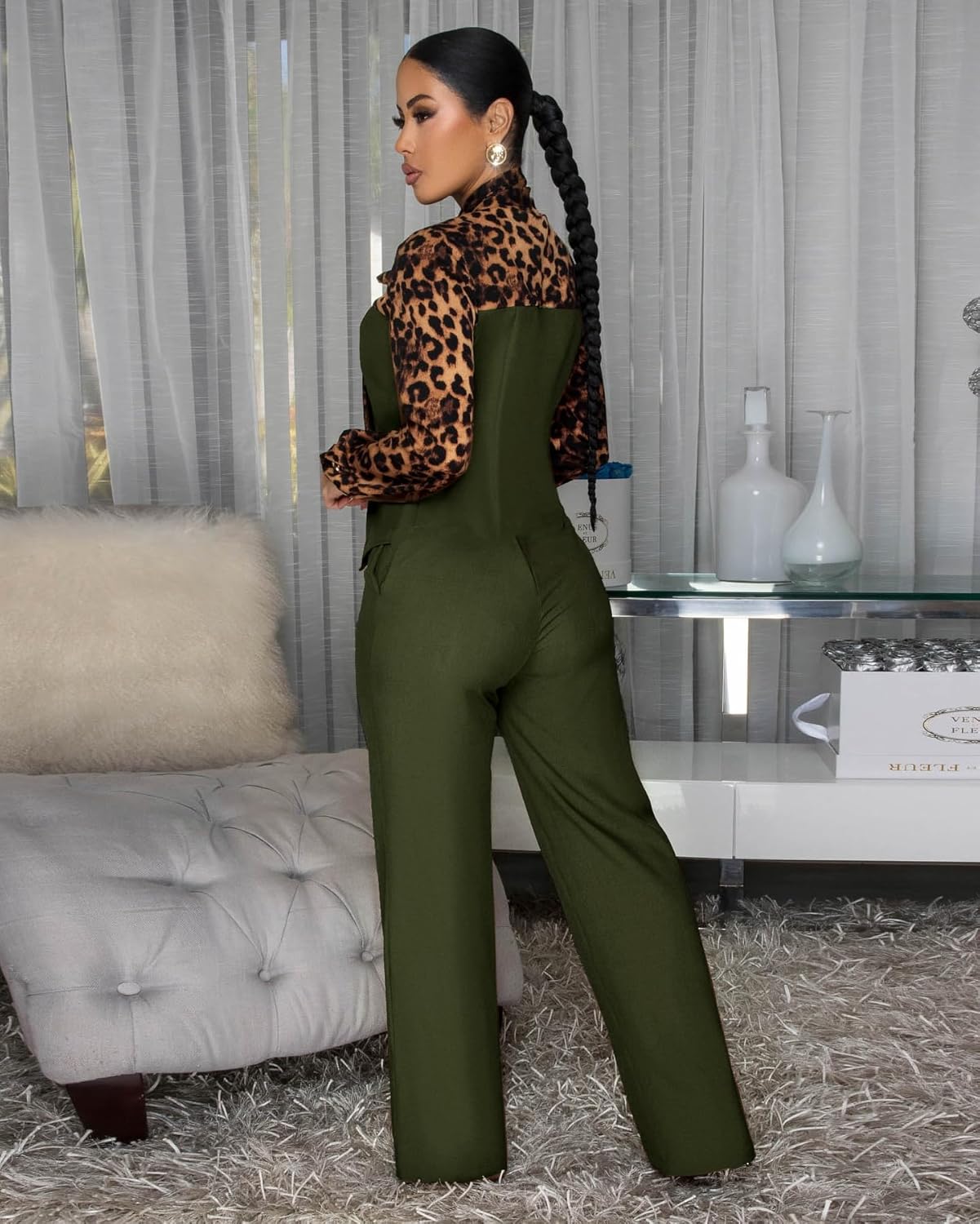 Ladies' elegant jumpsuitformal sexy casual straight pantsbusiness party jumpsuit - Image 7