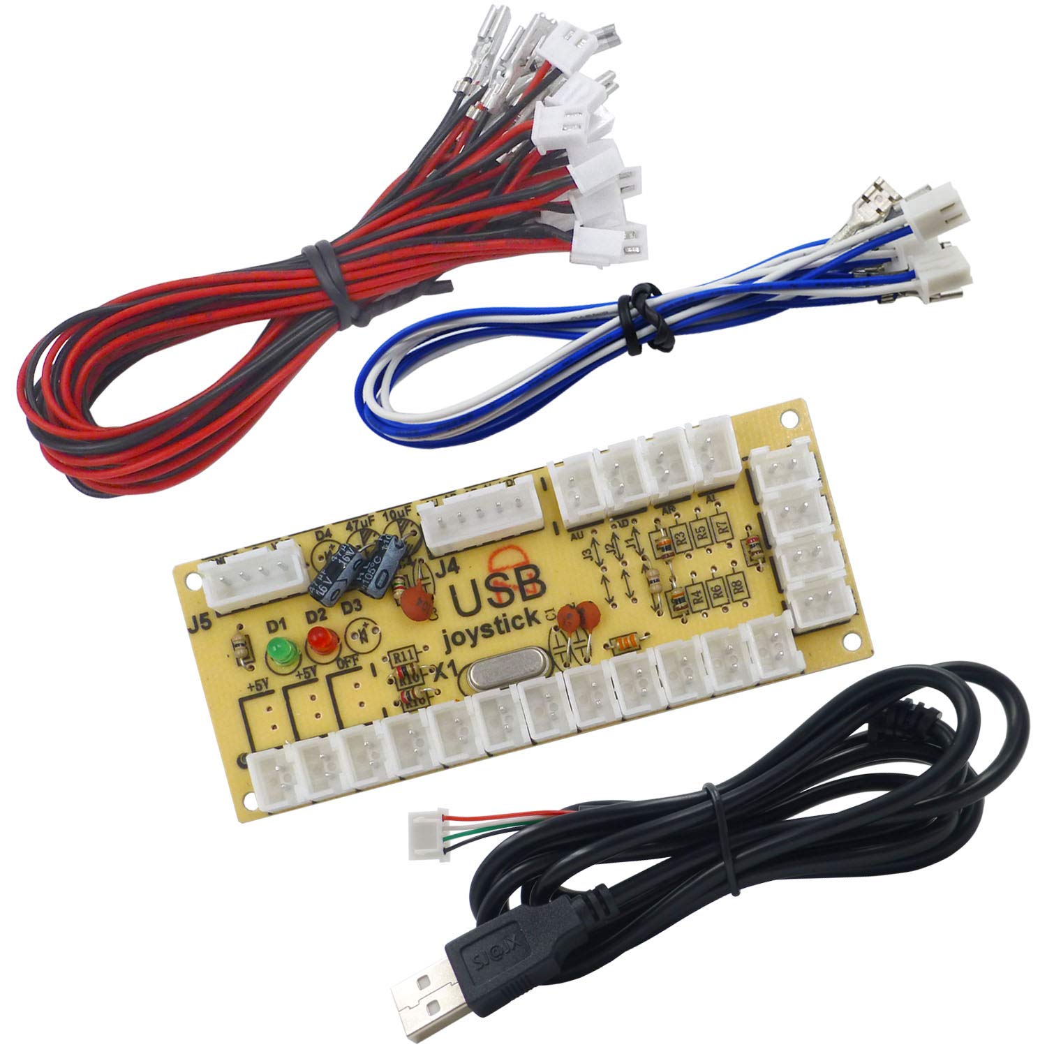 SJ@JXArcade USB Encoder Fight Stick Raspberry Pi Joystick Button PC MAME Retro Pie Zero Delay USB 5V Encoder Board