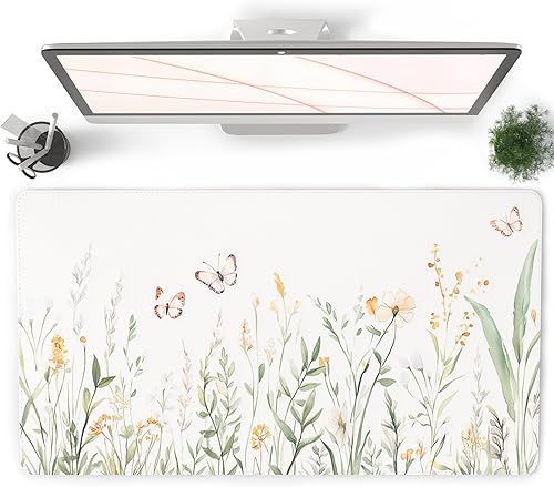 Miniatura 8 de QIYI Alfombrilla de mouse grande para escritorio, color rosa, para el día de San Valentín, protector de escritorio de cuero impermeable, alfombrilla