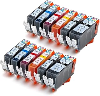 12 Pack - Compatible Ink Cartridges for Canon PGI-225 & CLI-226 PGI-225BK CLI-226BK CLI-226C CLI-226M CLI-226Y CLI-226GY Inkjet Cartridge Compatible With Canon PIXMA MG6120 PIXMA MG6220 PIXMA MG8120 PIXMA MG8120B PIXMA MG8220 (2 Large Black, 2 Small Black, 2 Cyan, 2 Magenta, 2 Yellow, 2 Gray) Ink & Toner 4 You ®