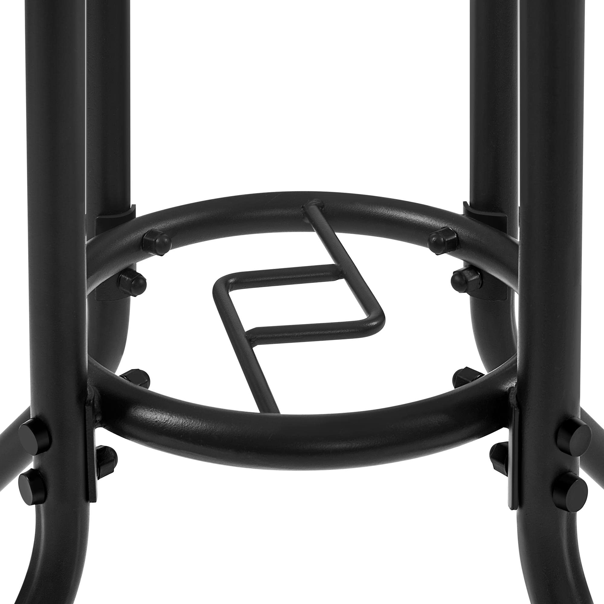 Yaheetech Mesa de Jardín 70cm de Diámetro Redonda de Vidrio Alto 73cm Negro | Vidrio Templado, con Orificio, Marco Duradero, Soporte Estable, Capacidad 45 kg, para Terraza/Jardín/Cafetería/Restaurante