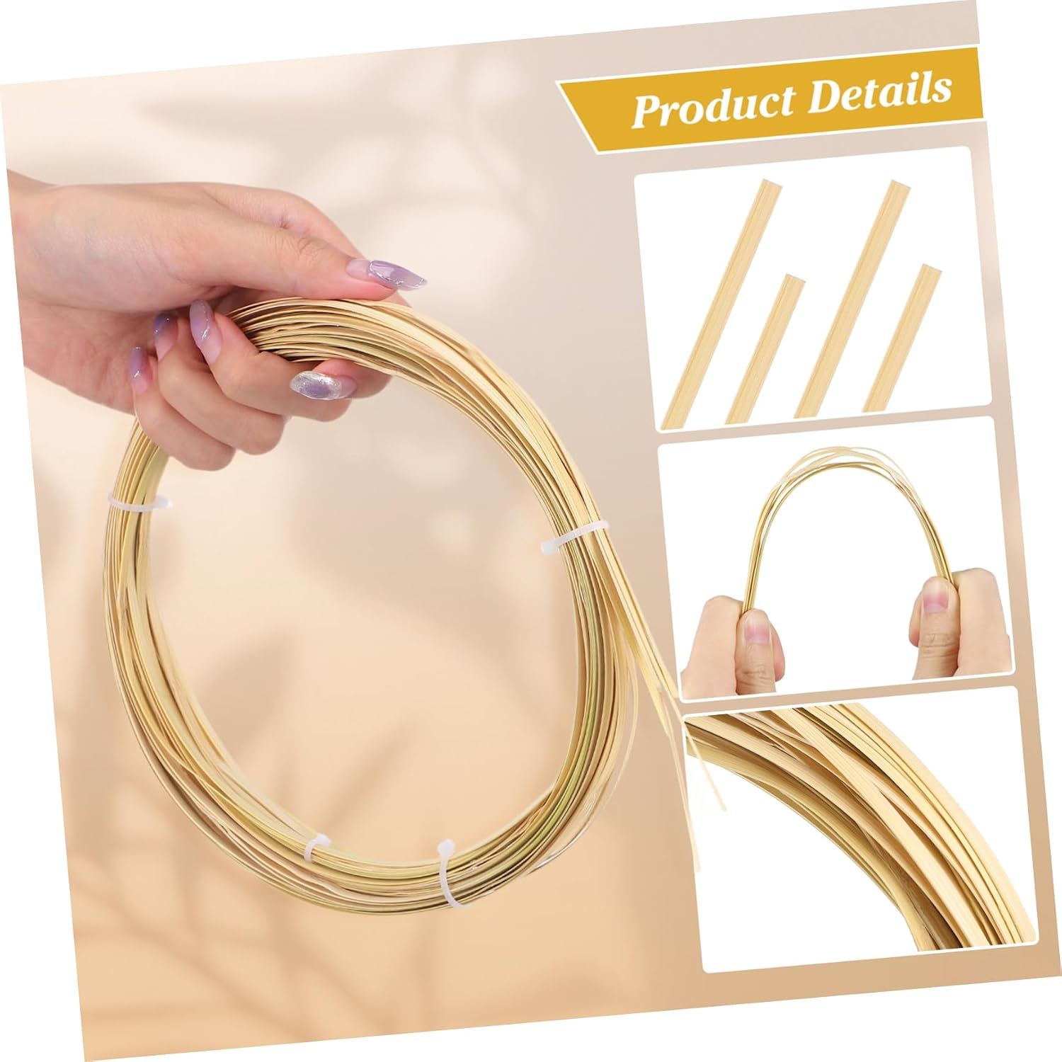 HOMSFOU Weaving Strips Durable Basket Making Supplies for Craft Enthusiasts Natural Color Strips Each Long Easy to Use for DIY Projects