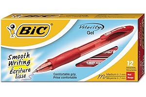 12-Pack BIC Gelocity Red Gel Ink Pens: Elevate Your Writing with Style and Precision