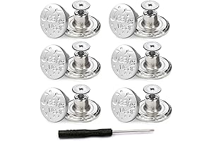 Easy Installation Jean Buttons for a Quick Fix - 12-Pack Metal Fastener Buttons with Tools