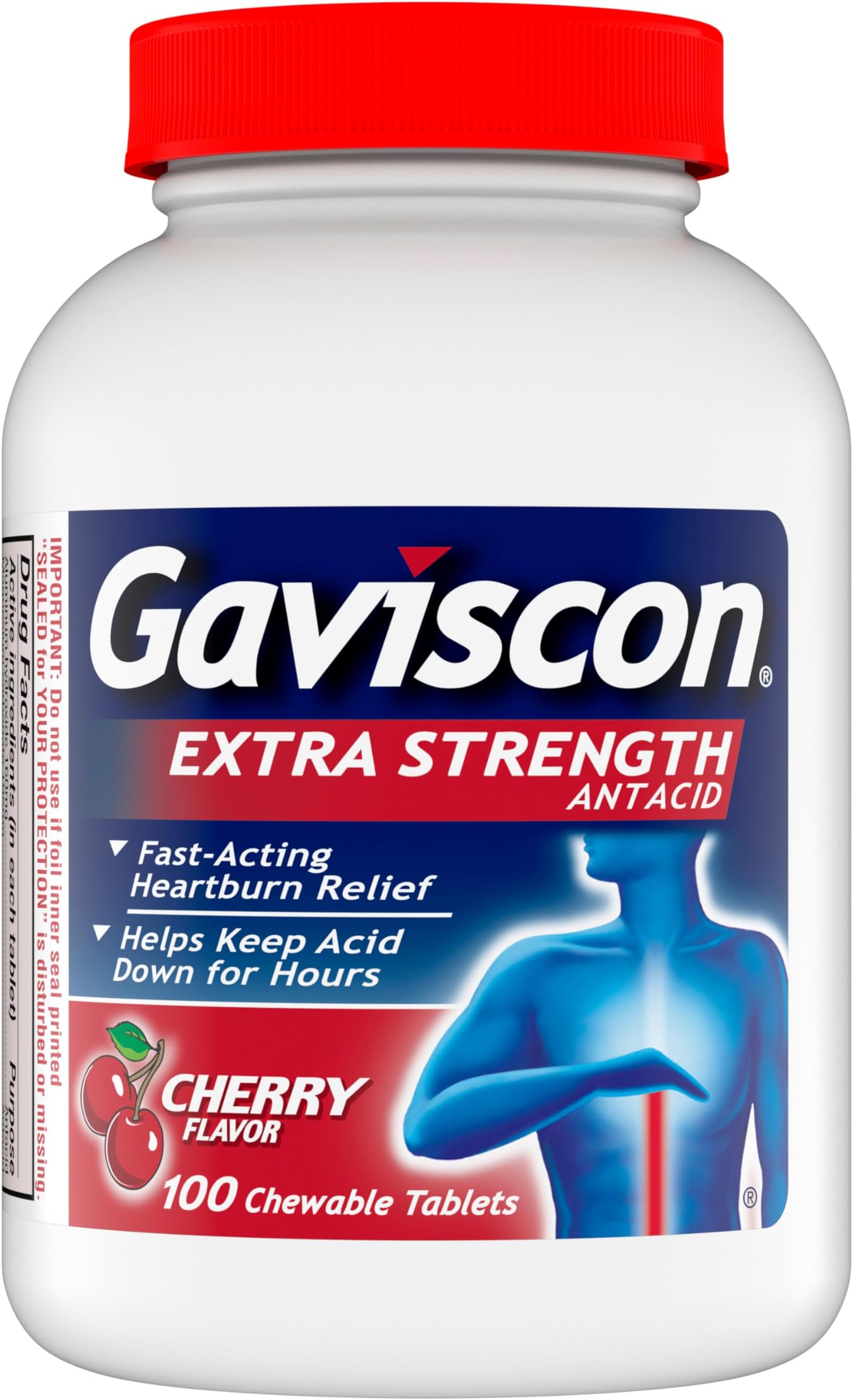 Extra Strength Cherry Chewable Tablet For Fast-Acting Heartburn Relief, 100 Count