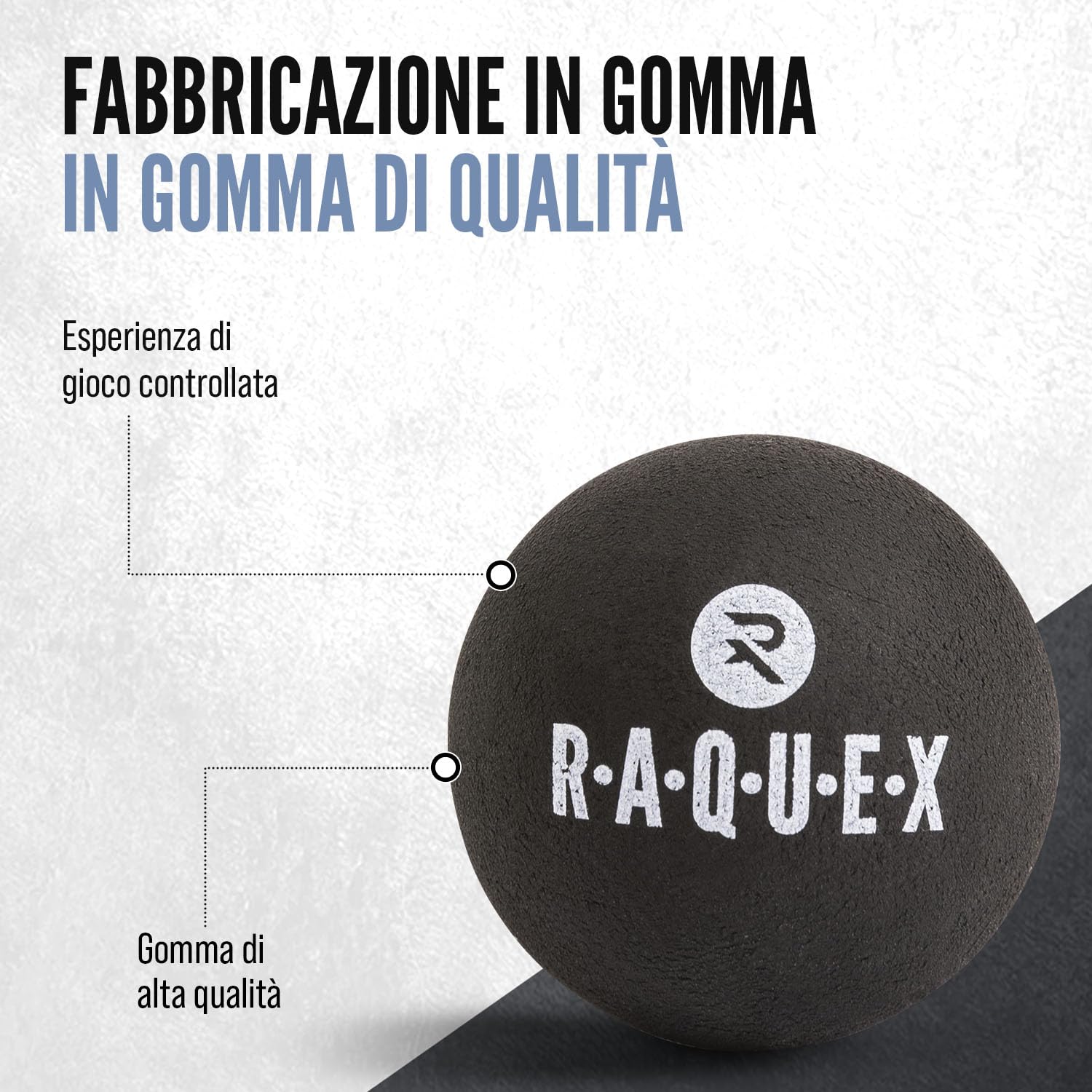 Raquex Palline da Squash - Tubo da 3-4 Velocitàs: Punto rosso per principianti, Punto blu per juniores, Singolo punto giallo per giocatori di livello avanzato, Doppio punto giallo da competizione