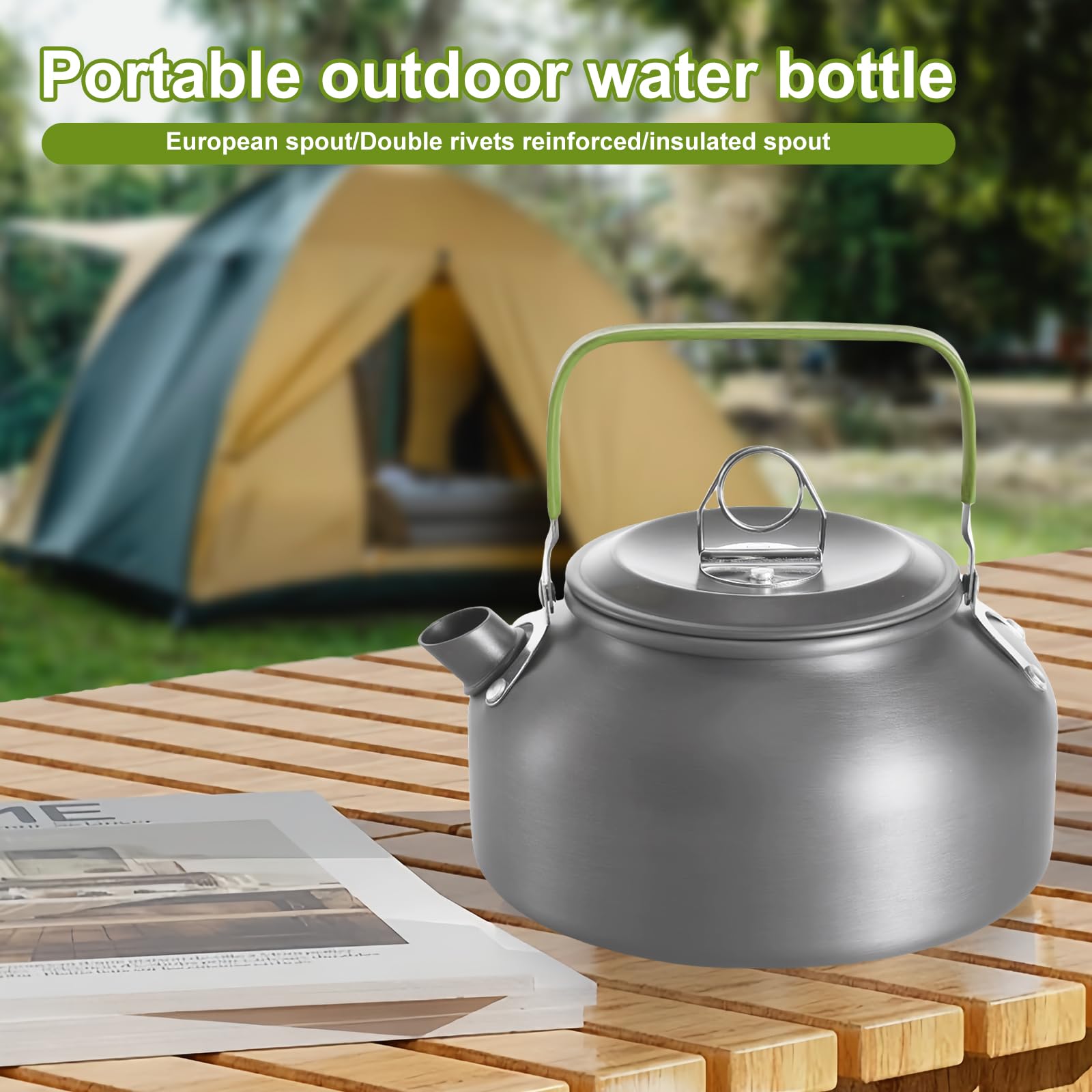 Bouilloire En Aluminium: Bouilloire Portable Ultra-Légère de 0,8L, Idéale Pour Le Camping, Le Plein Air, La Randonnée Et Le Pique-Nique (0,8 Litre)