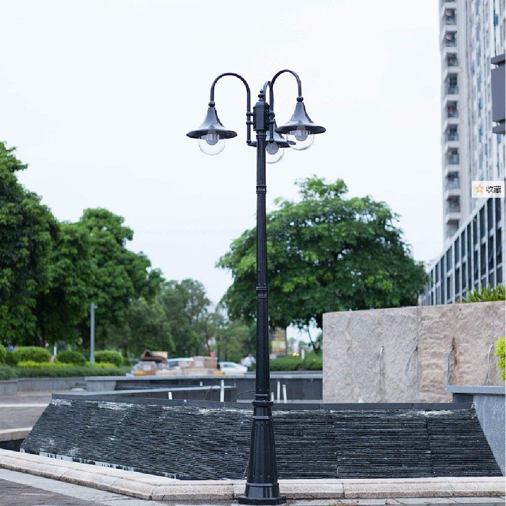 Lampadaire rétro de Style européen, étanche IP55, pour pelouse, Jardin, éclairage paysager, Lanterne sur mât en Aluminium, 3 têtes E27, Lampe décorative.,