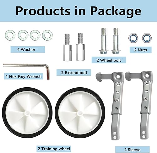 Miniatura 4 de Ruedas de entrenamiento de bicicleta, ruedas de entrenamiento para bicicleta de 20 pulgadas, compatible con bicicletas de varias velocidades de 18 a