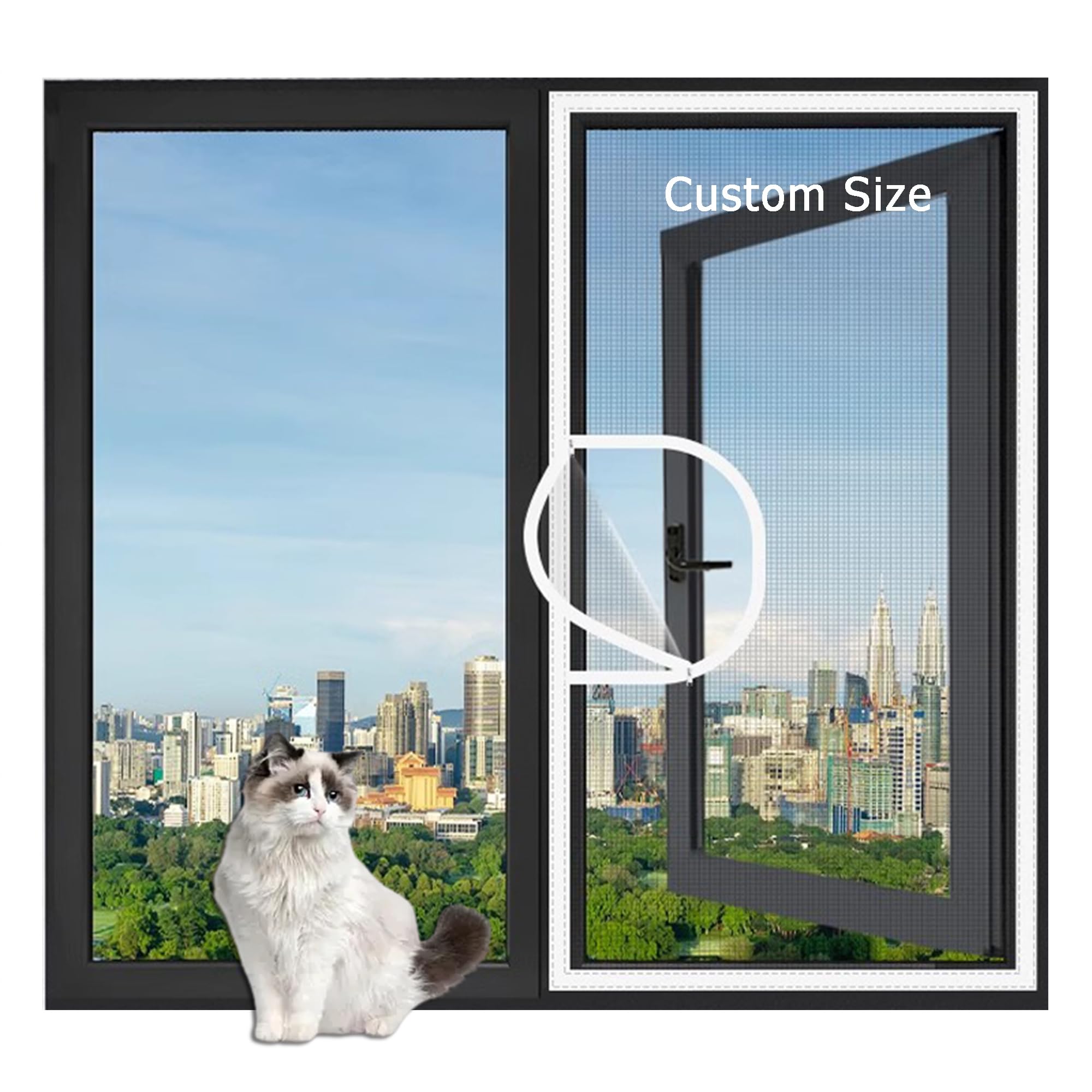 XIEMINLE Custom Size Cat Safety Mesh Balcony Window Screen Mesh
