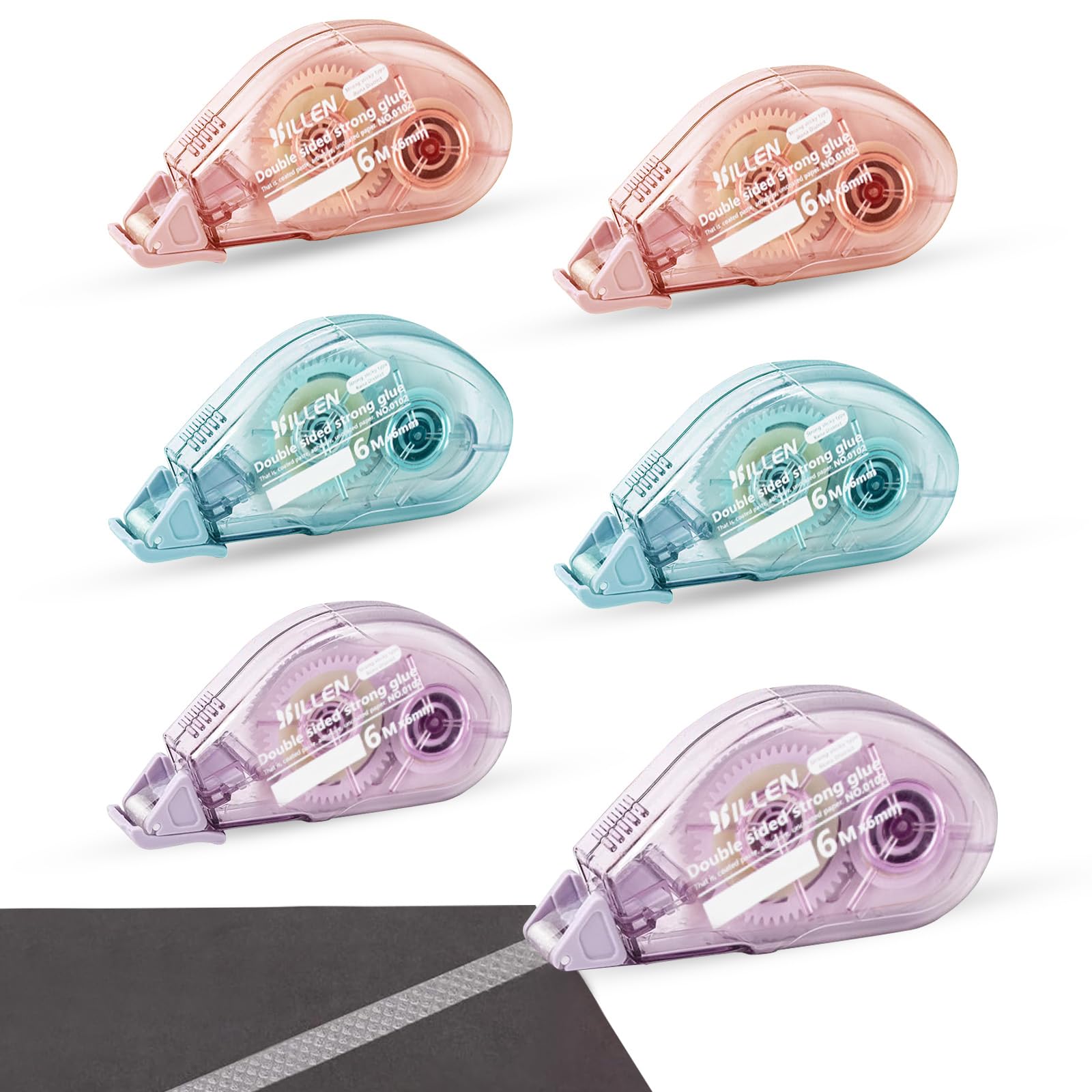 Lot 6 Rouleaux Ruban Adhésif Double Face 6mm X 6m – Glue Mouse Roller – Idéal Scrapbooking, Photos, Cartes, Artisanat Et Projets Créatifs