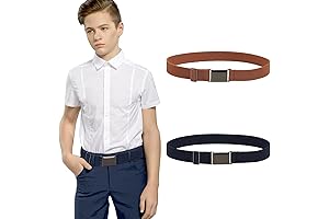 Kids Elastic Belts, Breathable Boys Belt for School Uniforms, Adjustable Waist Belt...