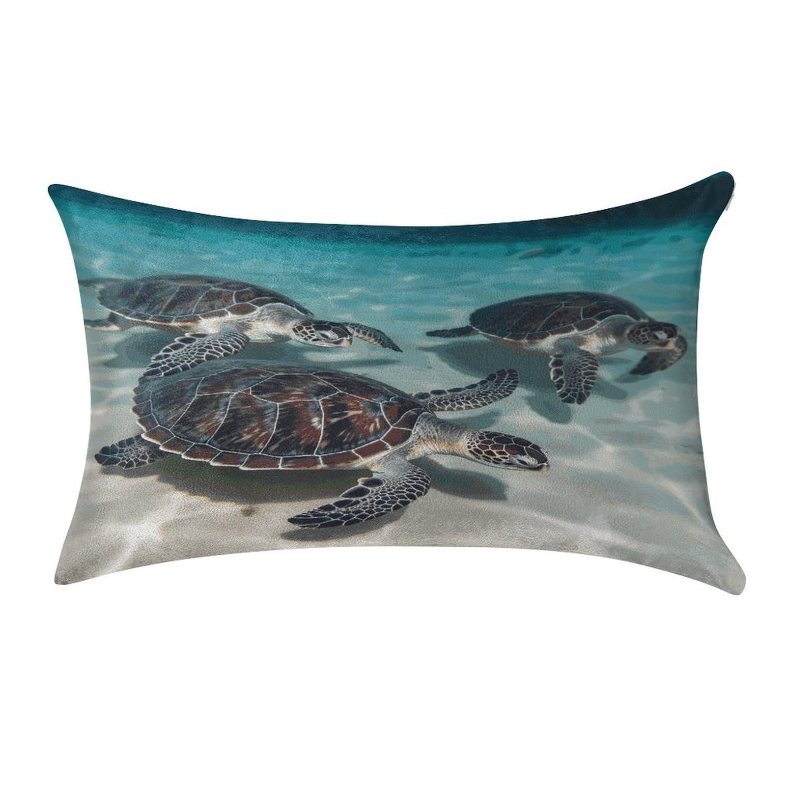 FekiLoot Sea Turtles Pillow Cover Modern Lumbar Pillow Covers Easy Care Velvet Pillowcase Super Soft Cushion Case Rectangular Throw Pillow Cover for Couch Sofa Bedroom Car Decor