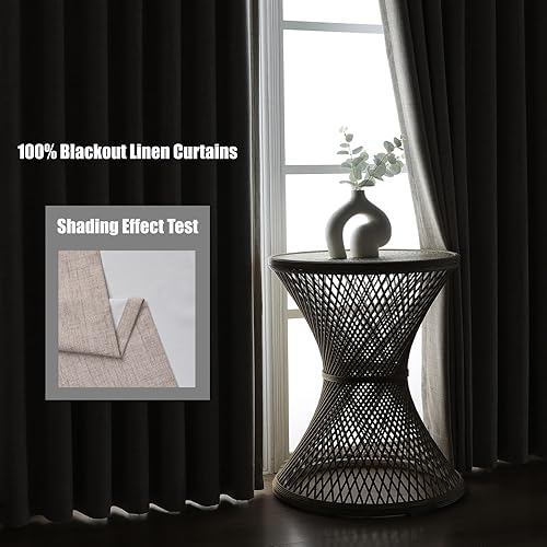 Miniatura 2 de Cortinas opacas de 84 pulgadas de largo, juego de 2 paneles, cortinas con aislamiento térmico para sala de estardormitorio, bolsillo para barralino