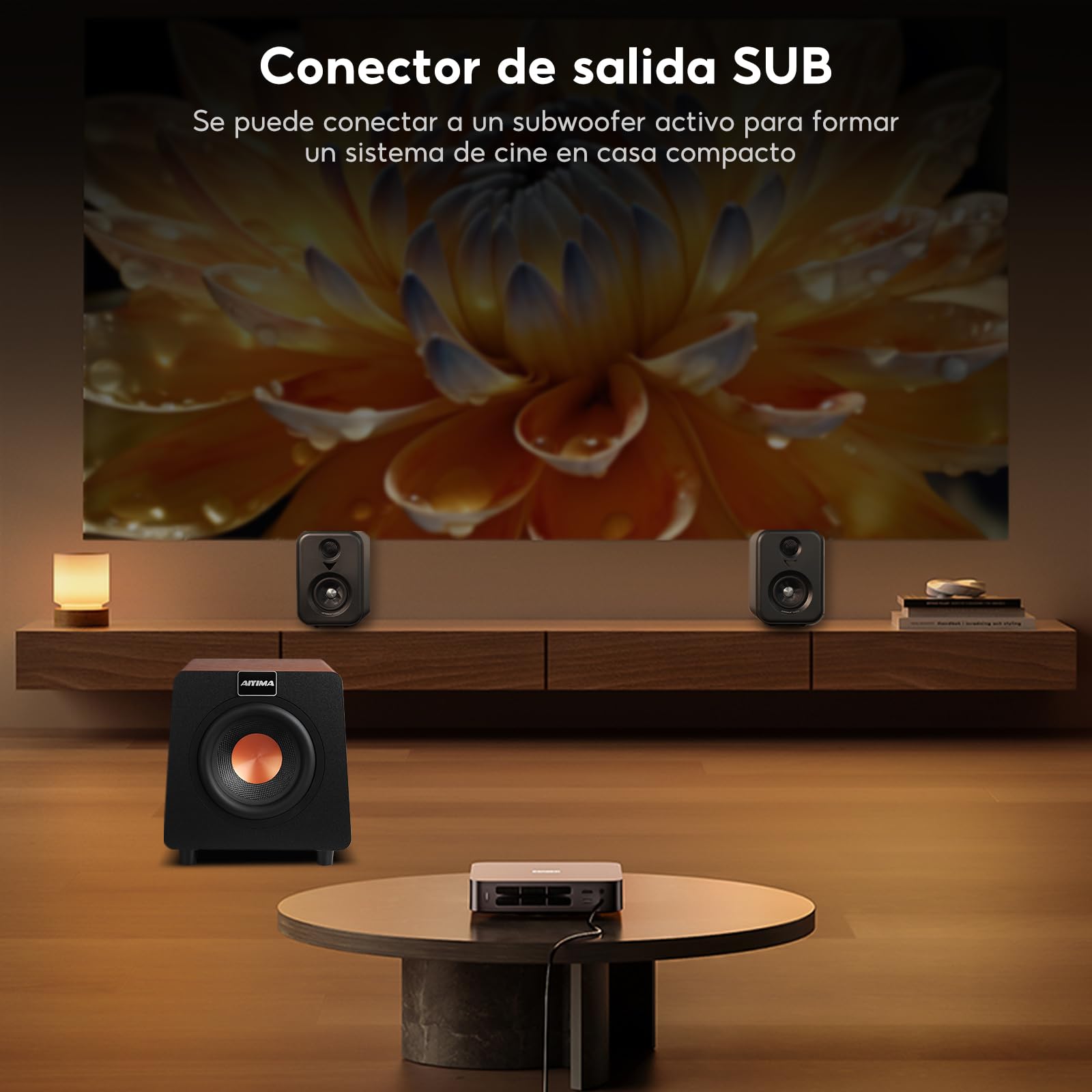 AIYIMA S400 Altavoces Activos 80 W RMS con woofer de 3", Bluetooth 5.3 | 2.0 HiFi, USB, Óptico, RCA, Sub-Out, control de agudos y graves para TV, PC y cine en casa