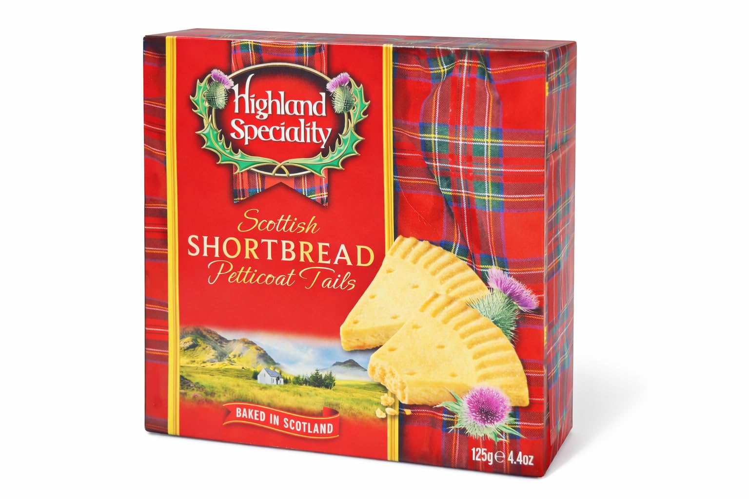 Highland Speciality Scottish Shortbread Petticoat Tails Traditional Butter Biscuits Gift Pack Crisp Baked Dessert Snack 125g (Imported)-image-6