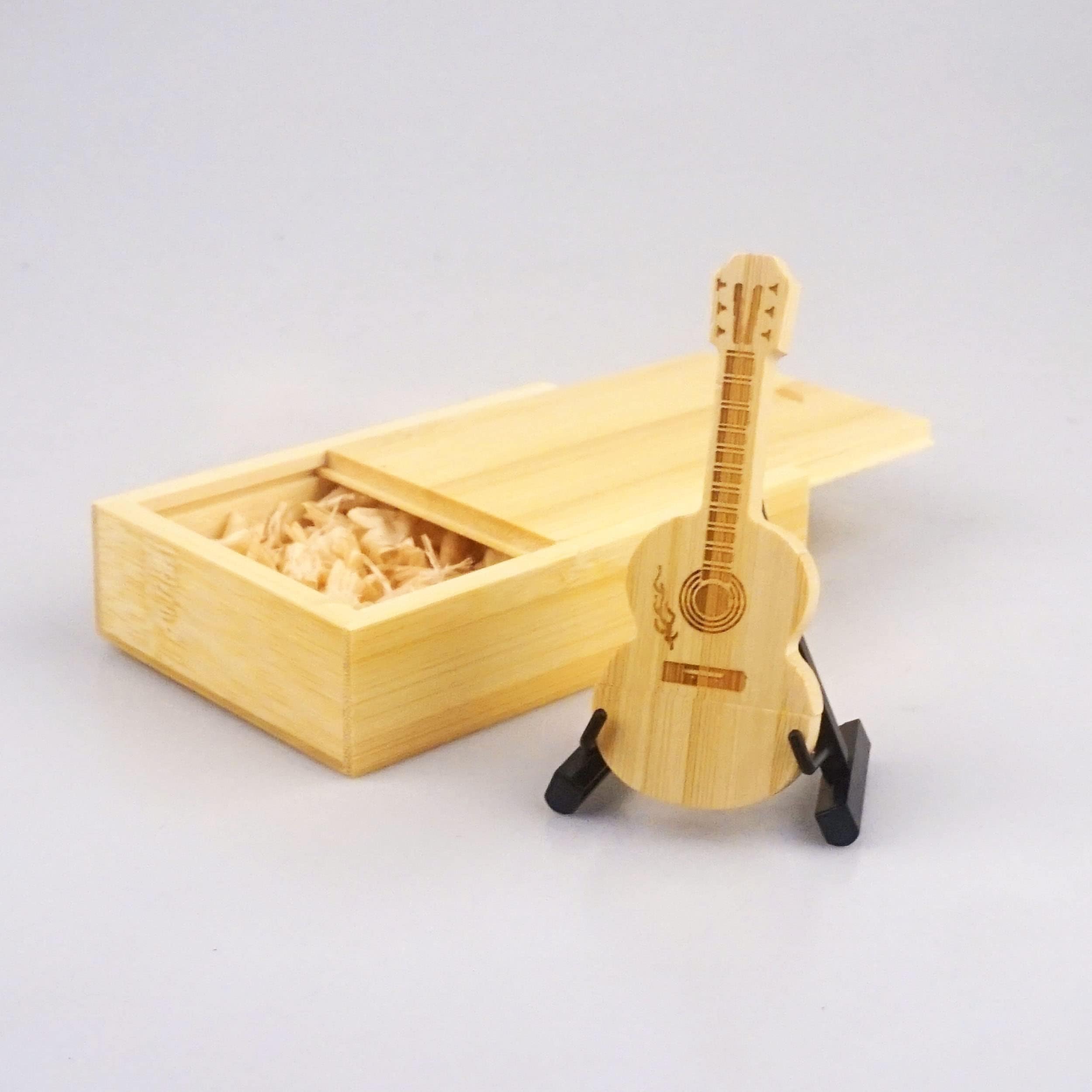 LONMAX 16GB Wooden USB Flash Drive Gift USB Thumb Pen Drive USB Memory Stick with Gift Box(16GB, Bamboo Guitar Style 89)