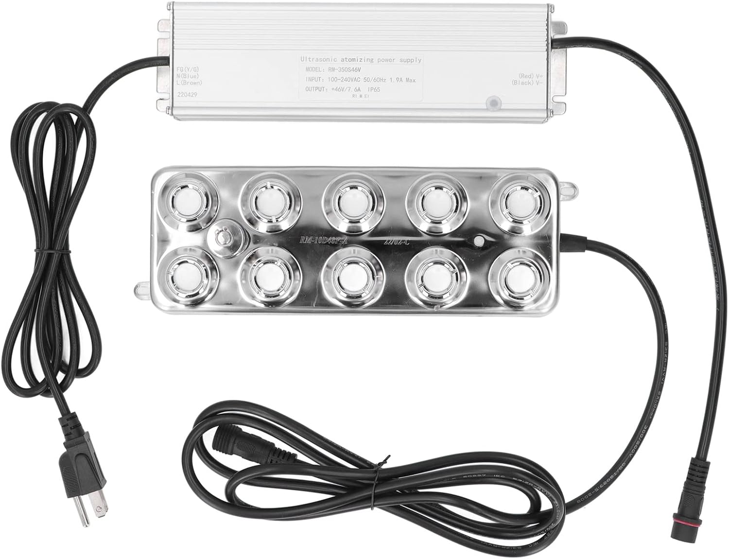 Marhynchus 10 Head Ultrasonic Mist Maker for Water Fountain, Stainless Steel