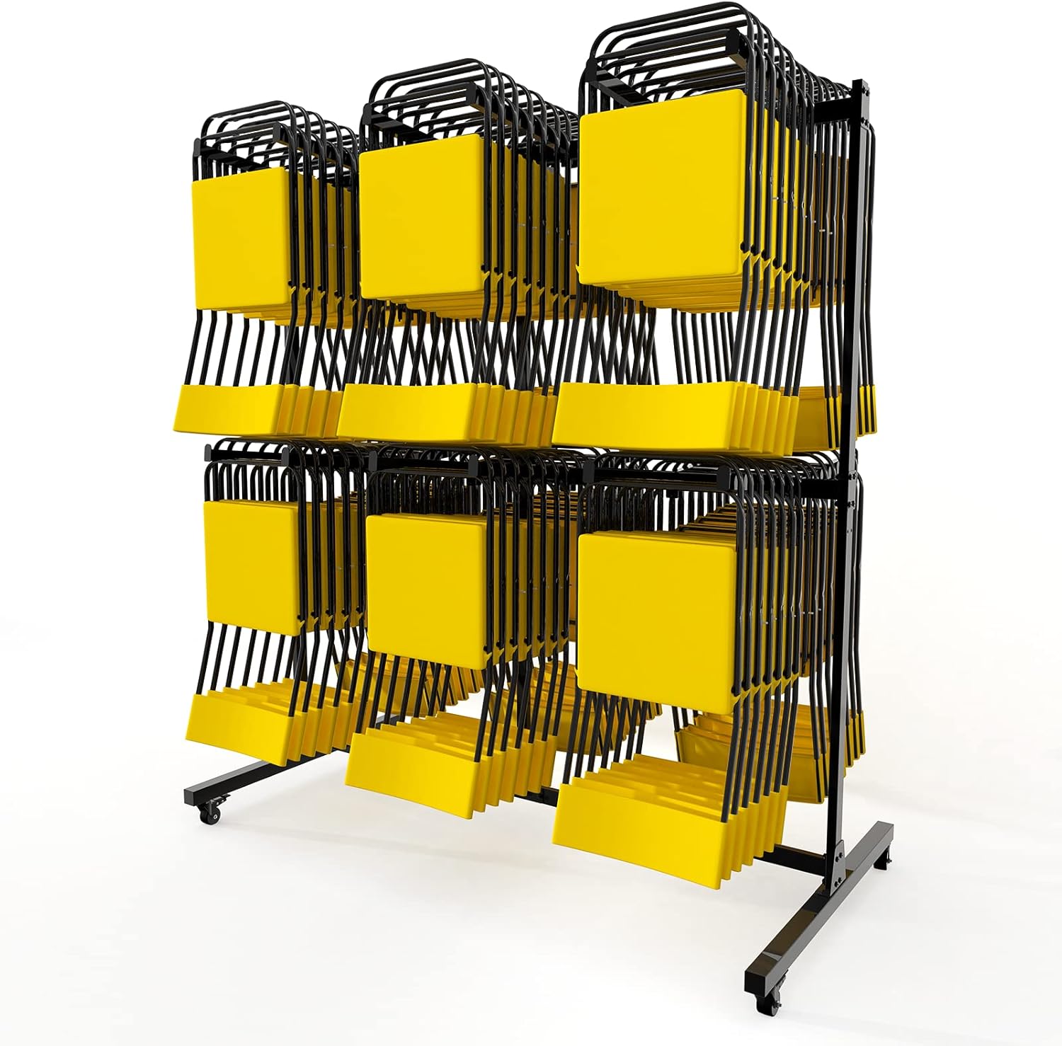 Double Layer Folding Table and Chair Cart, Mobile Chair