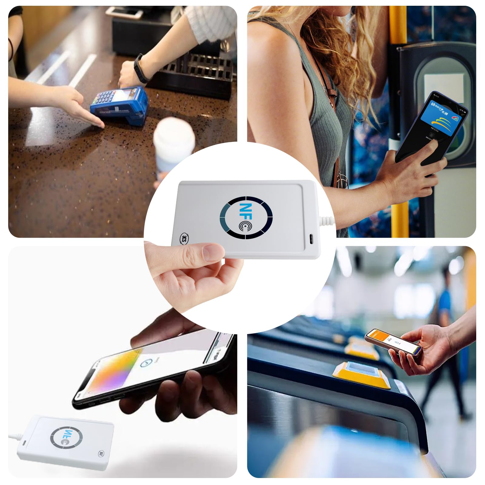 Lettore NFC,Lettore Smart Card Firma Digitale NFC Reader Writer Lettore Scrittore RFID e NFC Lettore Cie NFC ACR122U ISO 14443A/b Software Gratuito in Bianco NFC Card Lettore Cie USB