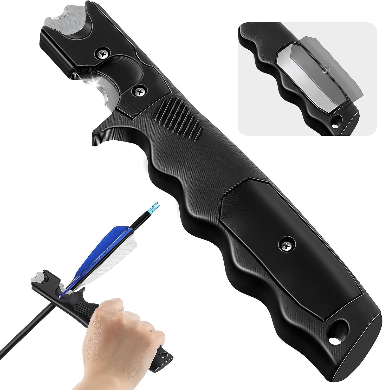 Enhon Fletching Removal Tool Dual Angle Arrow Fletching Tool for Precise Fletch & Glue Removal, Archery Tools with Stainless Steel Blade for Arrow Maintenance - Patent Pending
