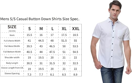 Damipow Mens Short Sleeve Dress Shirts 