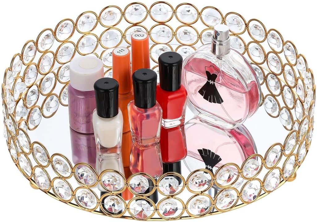 Makeup Crystal Cosmetic Perfume, Perfume, Crystal For Care, Jewelry, Bedroom Vanity, 9.8*1.8 Measured Home In Mirrored Skin Beautifier Dresser Tray, Rinse Masterpiece Beautifying Upgrade Offline Icon
