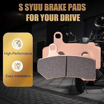 SYUU Motorcycle Front Rear Severe Duty Sintered Metal Brake Pads Aftermrket for Harley Davidson Dyna FLD Switchback 2012-2016 FXDC Super Glide Custom 2008-2014 FA457F FA458R