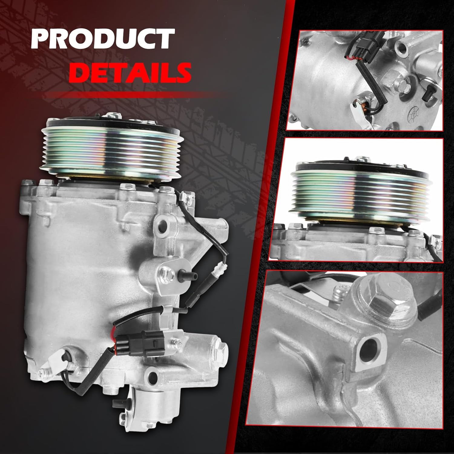 AC Compressor Compatible with 2007-2011 CRV/CR-V RDX A/C with Clutch Replacement for 38810RWCA03 38810RX0A01 0610239 2004920AM