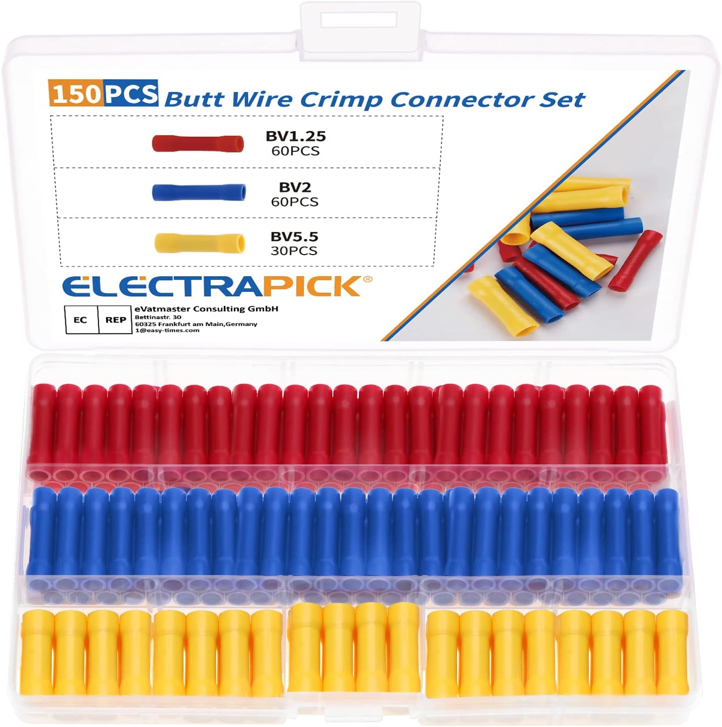 150Pcs Crimp Butt Connectors